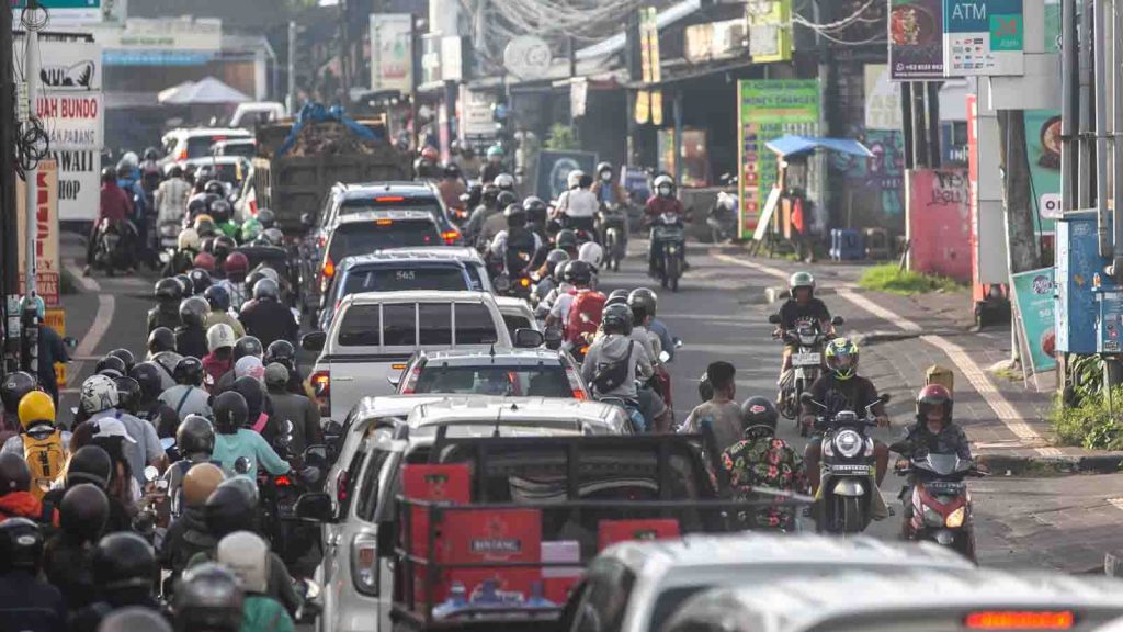 kemacetan kendaraan di area wisata Bali saat high season